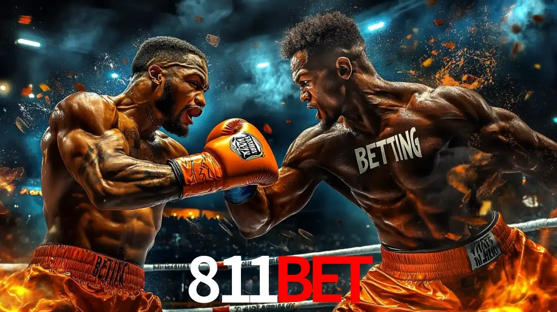 Dois boxeadores em uma luta intensa e explosiva, representando a adrenalina e as oportunidades de apostas em esportes de combate disponíveis na plataforma 811bet.