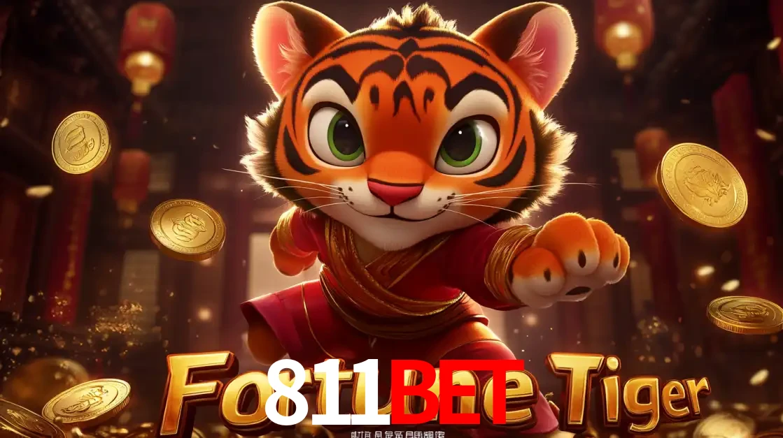 O carismático mascote do jogo de slot Fortune Tiger, um tigre fofo em pose de artes marciais, pronto para trazer sorte e multiplicadores de ganhos no cassino online 811bet.
