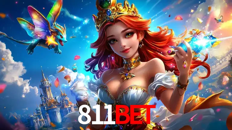 A princesa de um reino de fantasia mágico, com seu pequeno dragão, apresentando um mundo de prêmios encantados nos jogos de caça-níqueis do cassino 811bet.